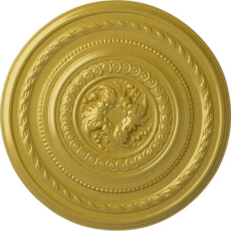 Ekena Millwork Pearl Ceiling Medallion (Fits Canopies up to 1 7/8"), Hand-Painted Rich Gold, 26 1/4"OD x 1 1/2"P CM26PERGS